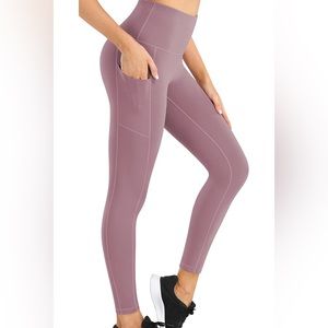 Fengbay Pink High Waisted Leggings with Pockets | Tummy Control